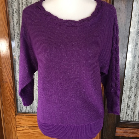 New York and company purple sweater size Medium - Picture 2 of 8